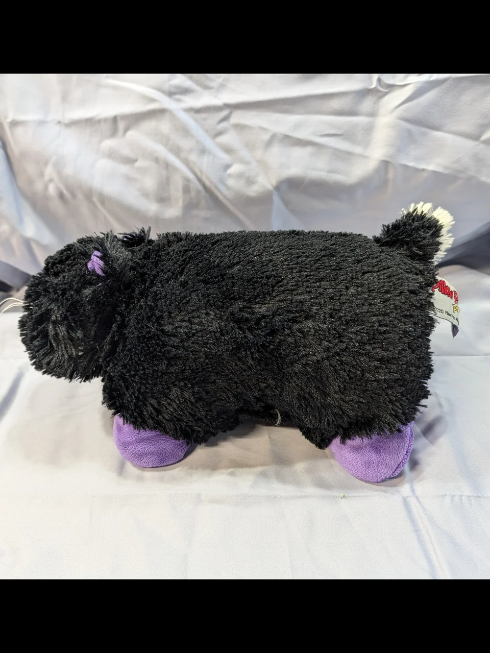 Pillow Pets Pee-Wees 2010 Black Cat w/ Purple Accents